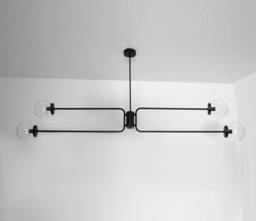 Jairo - Modern Black Chandelier Light - 4 Arms With Glass Balls Elegant Lighting Fixture