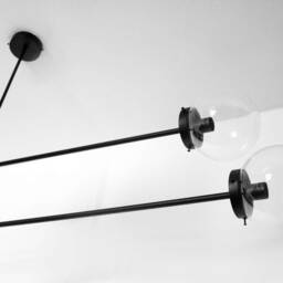 Jairo - Modern Black Chandelier Light - 4 Arms With Glass Balls Elegant Lighting Fixture - thumbnail 2