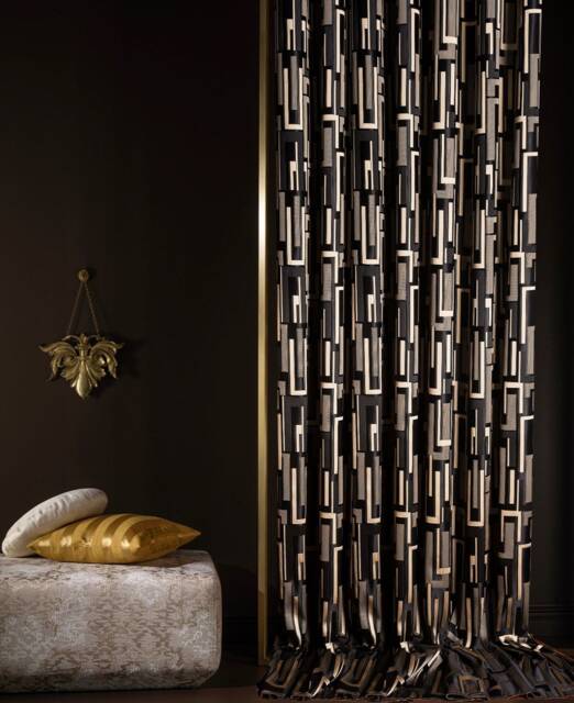 Luxury Black Gold Striped Curtains Modern Home Decor - image 1