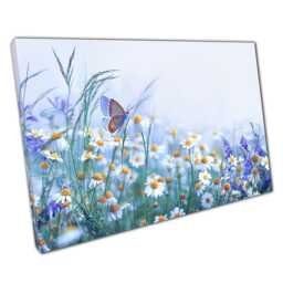 Wild Lavender Chamomile Floral Wall Art Print On Canvas For Home Office Decor - thumbnail 1
