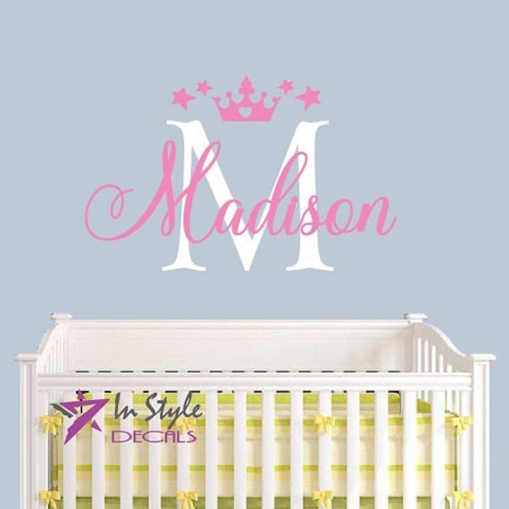 In-Style Decals Wall Vinyl Decal Home Decor Art Sticker Custom Name Initial Girl Kids Baby Nursery Play Room Removable Mural Design 2577 - image 1
