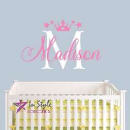 In-Style Decals Wall Vinyl Decal Home Decor Art Sticker Custom Name Initial Girl Kids Baby Nursery Play Room Removable Mural Design 2577 - thumbnail 1