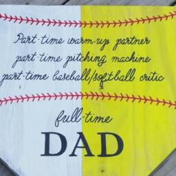 Baseball Softball Dad Sign - Homeplate Gift Home Plate Wall Sports Decor For Father - thumbnail 3