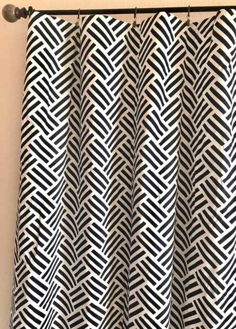 "Pair 25 Or 50"" Wide Navy Blue Basketweave Rod Pocket Curtains Drapes 63 84 96 108 120" - image 1