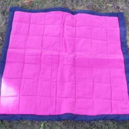 Hot Pink Quilted Blanket Small Patchwork Throw - thumbnail 2
