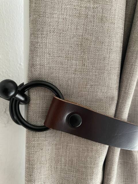 Brown Leather Curtain Tie Back 3/4 - image 1