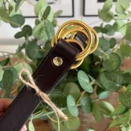 Brown Leather Curtain Tie Back 3/4 - thumbnail 4