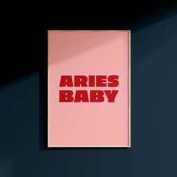 Aries Baby Print Retro Star Sign Astrology Wall Art - thumbnail 2