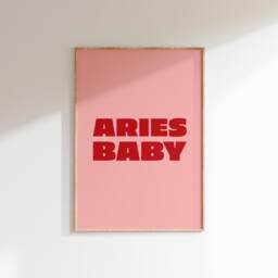 Aries Baby Print Retro Star Sign Astrology Wall Art - thumbnail 1