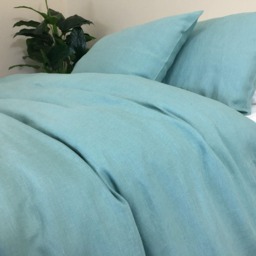 Moss Green Linen Duvet Cover, Warm & Cozy - thumbnail 2