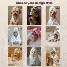 Custom Funny Dog Portrait From Photo - Pet Bathroom Poster Personalized Art Print in Towel & Bathrobe Wall Decor - thumbnail 3