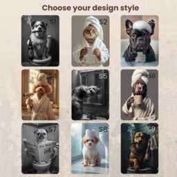Custom Funny Dog Portrait From Photo - Pet Bathroom Poster Personalized Art Print in Towel & Bathrobe Wall Decor - thumbnail 2