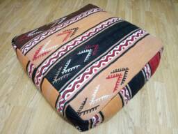 Kilim Pouf Square 24x24x8 Inches Striped Design Floor Pillow Cover Oversize Home Decoration Pillow Pouf - thumbnail 1