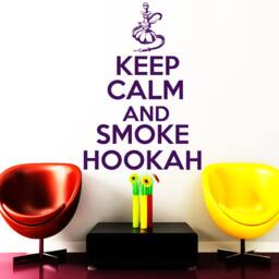 Wall Decals Keep Calm & Smoke Hookah Quote Decal Vinyl Sticker Home Decor Hookan Club Bedroom Window Living Room Murals Na361 - thumbnail 1