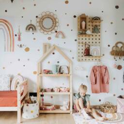Pegboard Shelf, Nursery Shelves Organizer Floating Or Display Stand Wall Montessori - thumbnail 2