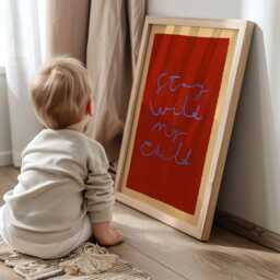 stay Wild My Child Print, Toddler Room Colourful Illustration Wall Art, Nursery Eclectic Nursery, Play Room, Unframed - thumbnail 3