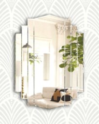 Artemis Original Handcrafted Art Deco Over Mantle Wall Mirror With Polished Edges - thumbnail 2