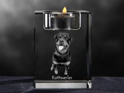 Rottweiler, Crystal Candlestick With Dog, Souvenir, Decoration, Limited Edition, Collection - thumbnail 1