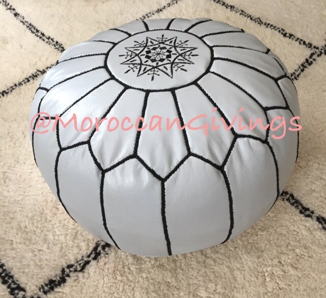 Moroccan Pouf/Floor Cushions Footstool Berber Pouf Ottoman Leather Unstuffed - image 1