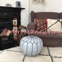 Moroccan Pouf/Floor Cushions Footstool Berber Pouf Ottoman Leather Unstuffed - thumbnail 2