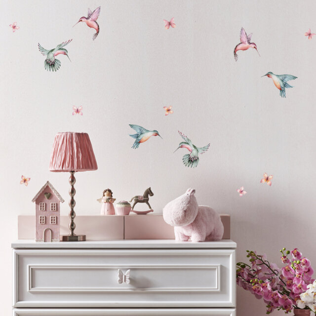 Wall Decals - Tropical Bird & Butterlies Wall Sticker Set Jungle Nursery Decals By Dizzy Duck - image 1