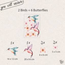 Wall Decals - Tropical Bird & Butterlies Wall Sticker Set Jungle Nursery Decals By Dizzy Duck - thumbnail 3