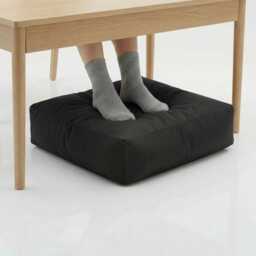 Black Bean Bag Floor Cushion Square Water-Resistant Pillow, 60cm - thumbnail 2