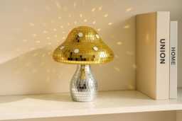 Disco Mushroom Decor 70S Retro Glass Mirror Tile Figurine - thumbnail 1