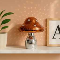 Disco Mushroom Decor 70S Retro Glass Mirror Tile Figurine - thumbnail 2