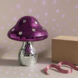 Disco Mushroom Decor 70S Retro Glass Mirror Tile Figurine - thumbnail 4