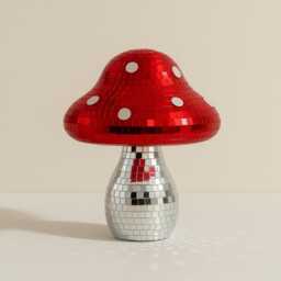 Disco Mushroom Decor 70S Retro Glass Mirror Tile Figurine - thumbnail 3