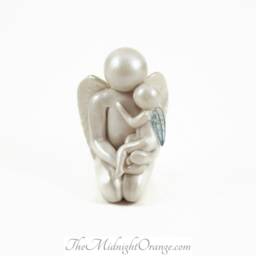 Handmade Memorial Sculpture Father & Child Angel Figurine - thumbnail 3