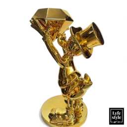 Gold Chrome Diamond Duck Sculpture Alec Monopoly Inspired Pop Art - thumbnail 4