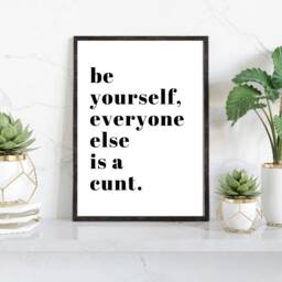 Be You Print, Fun Motivational Wall Decor, Prints, Inspirational Art, Home Office Funny Quotes, Prints - thumbnail 1
