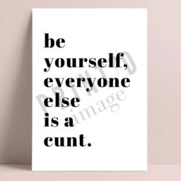 Be You Print, Fun Motivational Wall Decor, Prints, Inspirational Art, Home Office Funny Quotes, Prints - thumbnail 3