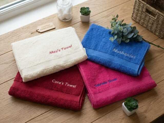 Personalised Embroidered Towels, Custom Luxury Bath Sheet Hand Towel, Premium Quality Absorbent Gift, Stunning Colours Monogrammed - image 1