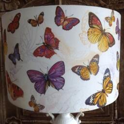 Shabby Chic Lampshade Butterflies By Fatta Da Mamma Free Gift - thumbnail 3