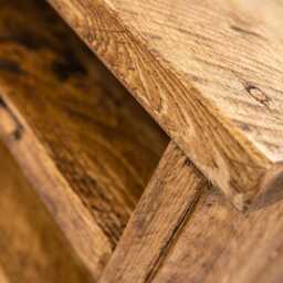 Wooden Corner Tv Unit Living Room Stand. Antique Rustic Side Table With Doors & Modern Ironmongery - thumbnail 3