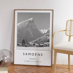 Samo??ns France Ski Poster Stylish Winter Travel Print - thumbnail 3