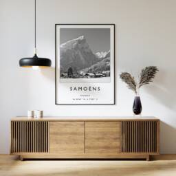 Samo??ns France Ski Poster Stylish Winter Travel Print - thumbnail 1