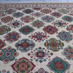 10x13 Ft Luxury Handmade Medallion Wool Rug, Afghan Brand New Kazak Area Farmhouse Bedroom Livingroom Office Decor Rug - thumbnail 3