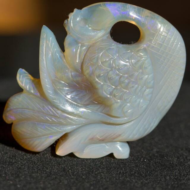 Phoenix Opal Carving Purple Jelly - 30.9 Grams +150 Cts - image 1
