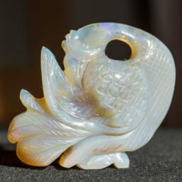 Phoenix Opal Carving Purple Jelly - 30.9 Grams +150 Cts - thumbnail 2