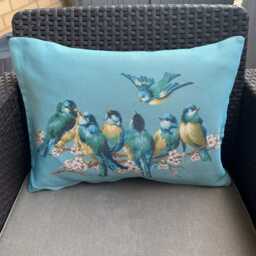 Vintage Style Tapestry Cushion Cover Birds On Branch, 45x34cm - thumbnail 2