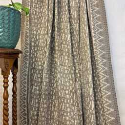 Kantha Stitch Bagru Hand-Print Pure Cotton Reversible Bed/Sofa Throw King Size - Handmade Floral Dohar Earthen Autumn Mud Beige Abstract - thumbnail 4