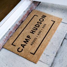 Personalized Camp Family Name Doormat - Custom Coir Mat New Home Gift Housewarming - thumbnail 2