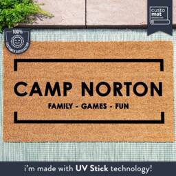 Personalized Camp Family Name Doormat - Custom Coir Mat New Home Gift Housewarming - thumbnail 1