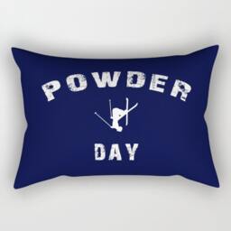 Ski Pillow Or Cover, Powder Day, Home Decor, Navy Blue, Decor, Throw Cover, Winter Interior Design, Skiing Gift, Free - thumbnail 2