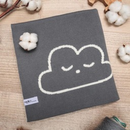 Cloud Knit Baby Blanket - Personalized Knitted-In Name, Organic Cotton Newborn Throw - thumbnail 4