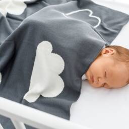Cloud Knit Baby Blanket - Personalized Knitted-In Name, Organic Cotton Newborn Throw - thumbnail 3